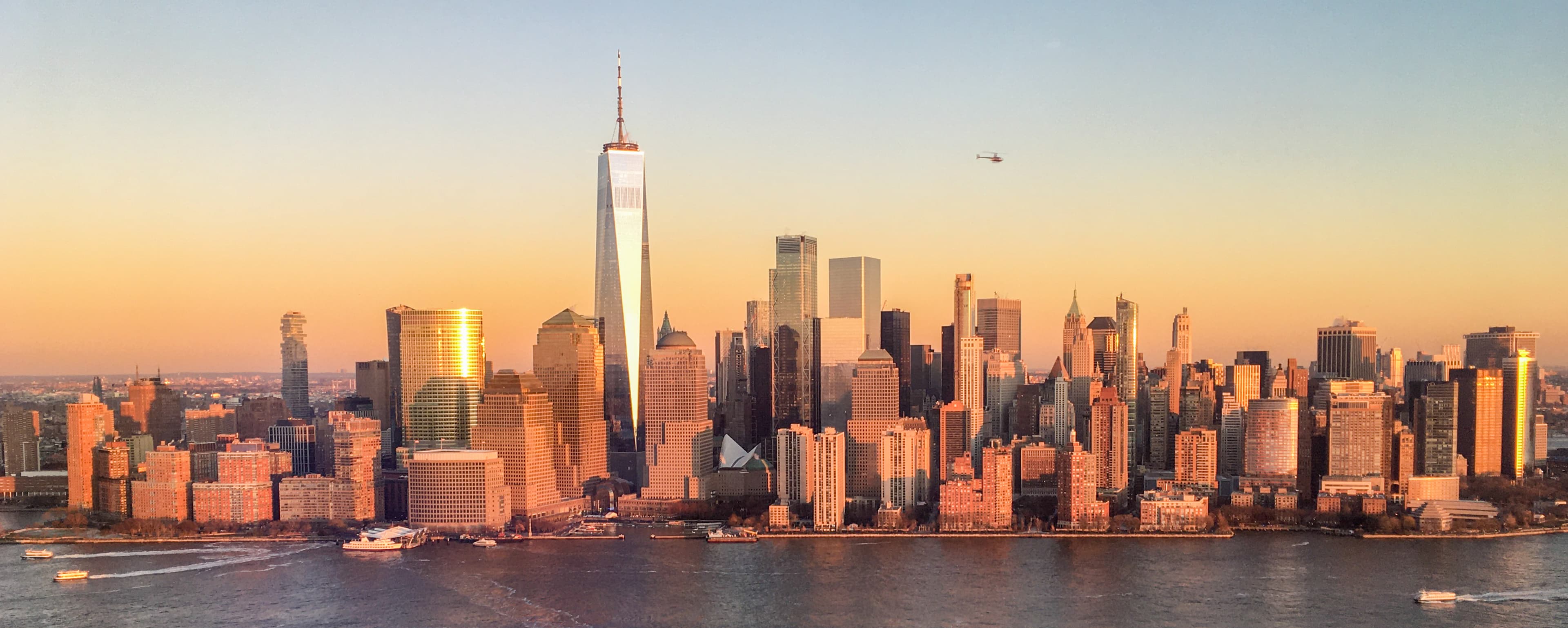 Lower Manhattan skyline across the water